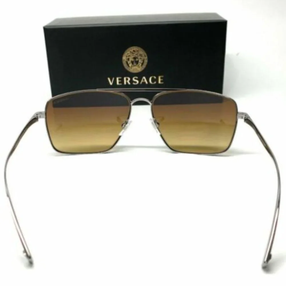 Versace Men's Gunmetal Brown Sunglasses!